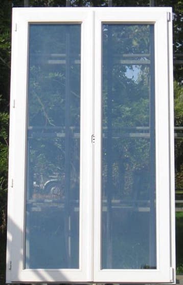 pvc terrasraam , raam , chassis 125 x 215 wit / kwartsgrijs, Ophalen of Verzenden, Deurkozijn