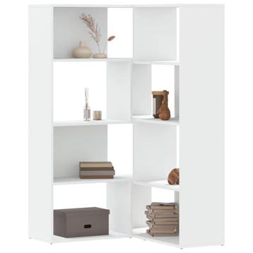 vidaXL Boekenkast 4-laags hoek 85x85x140 cm bewerkt hout wit, Verzenden