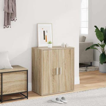 vidaXL Schoenenkast 60x35x70 cm bewerkt hout sonoma, Verzenden, Nieuw