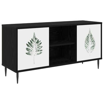 vidaXL Tv-meubel HANAU 102 x 33 x 51 cm Zwart eiken Bewerkt, Verzenden, Nieuw