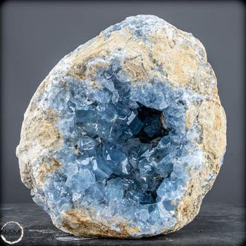 Natuurlijke celestiet-druse - Meesterwerk van de natuur-