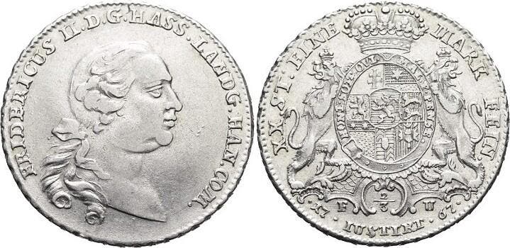 1/2 Konventionstaler, daalder 1767 Fu Hessen-kassel Fried..., Postzegels en Munten, Munten | Europa | Niet-Euromunten, België