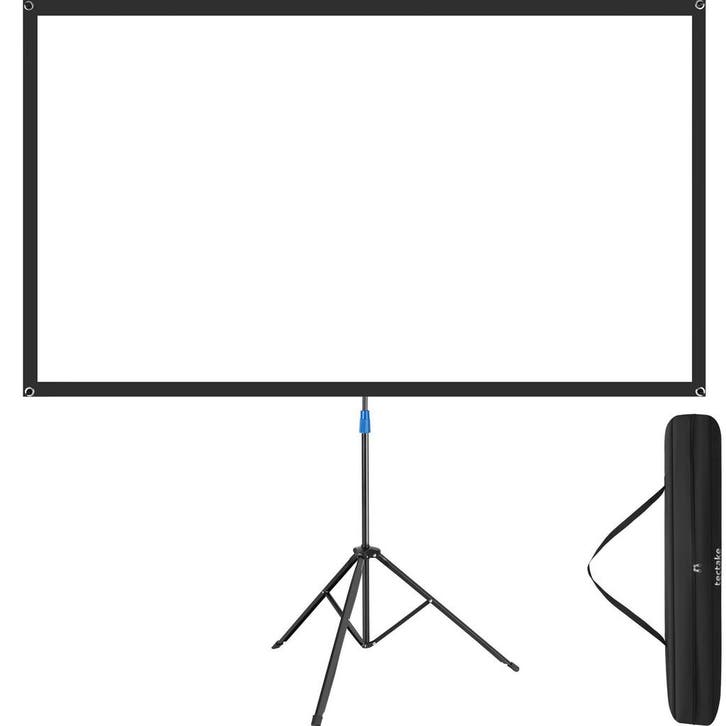 tectake Beamerscherm Cinema met inklapbaar statief, 16:9, 4K, Audio, Tv en Foto, Televisiebeugels, Verzenden