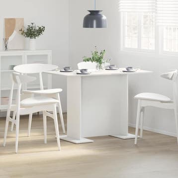 vidaXL Eettafel 110 x 60 x 75 cm Bewerkt hout Wit, Verzenden, Nieuw