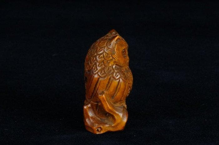Absolute veiling - Gesigneerde Gyokusho uil (Fukuro) netsuke, Antiek en Kunst, Antiek | Overige Antiek