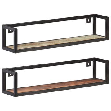 vidaXL Wandschappen 2 st 80 cm massief gerecycled hout, Verzenden, Nieuw