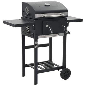 vidaXL Houtskoolbarbecue met onderplank zwart, Verzenden, Nieuw