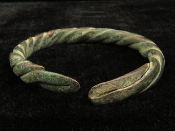 Époque Viking Bronze bracelet tressé (1x) - 6.5 cm (Sans