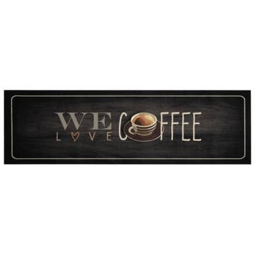 vidaXL Keukenmat wasbaar koffietekst 45x150 cm fluweel, Verzenden, Nieuw