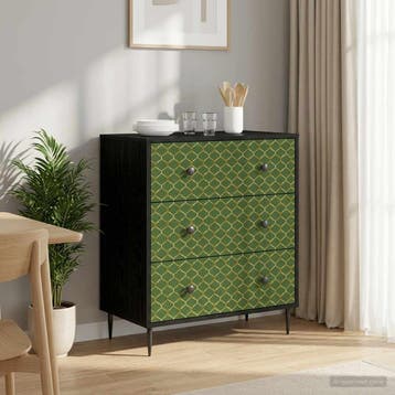 vidaXL Ladekast GELEEN Smaragd geometrische print 66 x 36,5, Verzenden