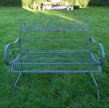 Bank - Metaal - Metalen tuinbank zitting, Antiek en Kunst