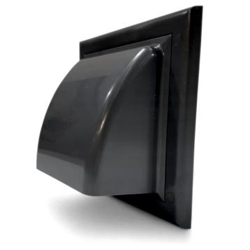 Kunststof gevelkap met klep - Zwart - aansluiting Ø 100mm, Verzenden, Nieuw