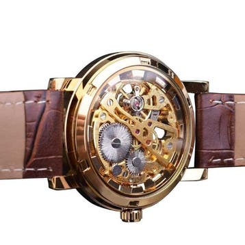 Gouden Kast Luxe Horloge voor Heren - Mesh Bandje, Verzenden