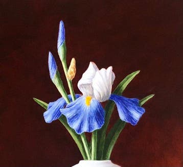 Ruud Verkerk - Chinees vaasje mat blauwe Iris.