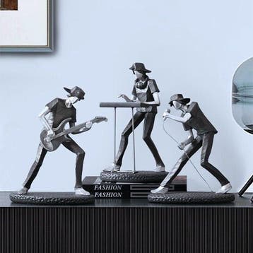 sculptuur, rock band - 21.5 cm - Metaal, Hars