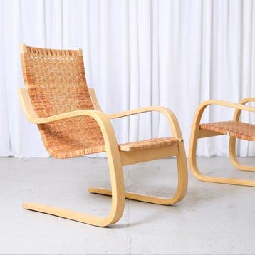 Artek - Alvar Aalto - Fauteuil - 406 - Bois, Rotin