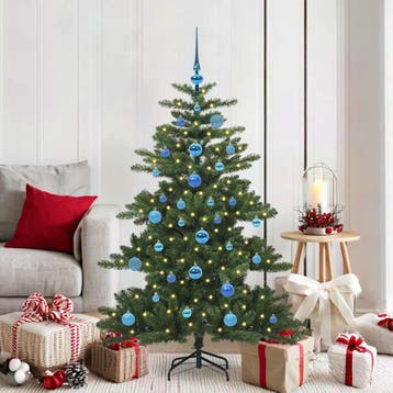 vidaXL Kunstmatige Hinged Kerstboom Groen 150 cm PVC en, Verzenden, Nieuw