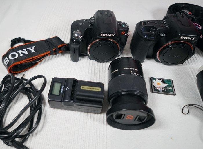 Sony A390 + A350 with zoom AF DT 18-70 macro + AF DT 18-50, Audio, Tv en Foto, Fotocamera's Digitaal