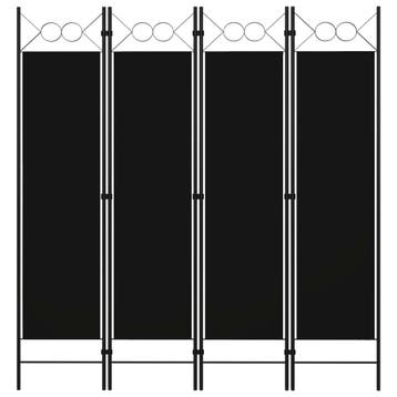 vidaXL Kamerscherm met 4 panelen 160x180 cm zwart, Huis en Inrichting, Verzenden, Nieuw