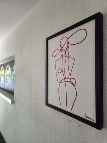 Liesens - She is a lady (Handpainted on white canvas met, Antiek en Kunst