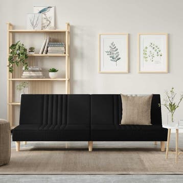 vidaXL Slaapbank / zetel stof zwart, Verzenden, Nieuw