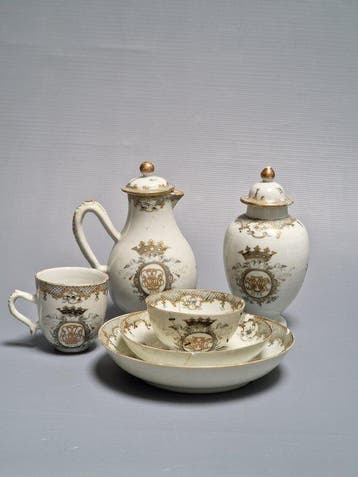 Set kommen (6) - Chinese export porcelain, grisaille and, Antiek en Kunst