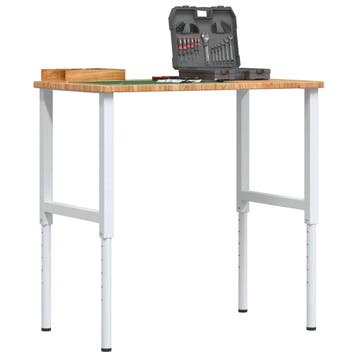 vidaXL Werkbank rechthoek 100x60x(71,5-98) cm eikenhout, Doe-het-zelf en Bouw, Verzenden, Nieuw