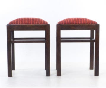 Tabouret - Hêtre - Deux tabourets - garnissage à ressorts