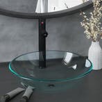 vidaXL Wastafel met kraan en pop-up afvoer gehard glas, Verzenden