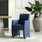 Set van 6 Leren eetkamerstoelen Pleasure - Toledo Kobalt, Ophalen of Verzenden