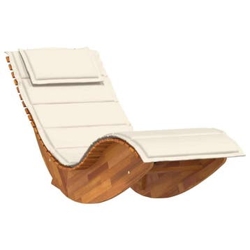 Acacia ligbed met kussen | Retour deal | Sla je slag, Tuin en Terras, Verzenden, Gebruikt, Hout