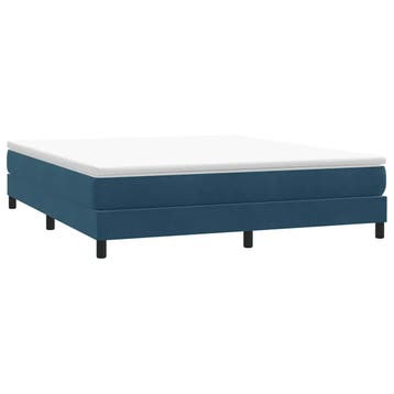 vidaXL Boxspring zonder matras fluweel donkerblauw 180x210, Verzenden