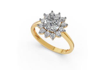 Ring - 14 karaat Geel goud - 2.06ct. tw. Diamant (Lab-grown), Nieuw