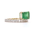 Bague tendance - 14 carats Or jaune - 1.99ct. tw. Émeraude -