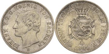 1/6 taler, daalder 1861, Sachsen-kurlinie ab 1547 (albert..., Verzenden