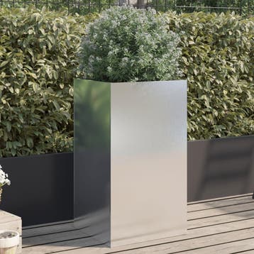 vidaXL Plantenbak 42x38x75 cm roestvrij staal zilverkleurig, Tuin en Terras, Verzenden, Nieuw