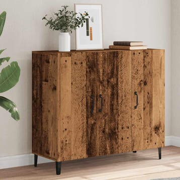 vidaXL Dressoir 90x34x80 cm bewerkt hout oud houtkleurig, Verzenden