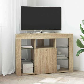 vidaXL Hoek LED TV Cabinet 100x40x68cm Sonoma Eik Bewerkt, Huis en Inrichting, Verzenden, Nieuw