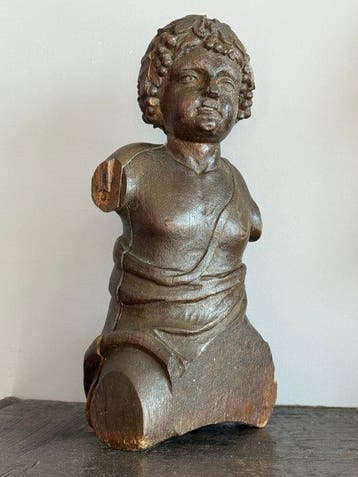 sculptuur, Bachus neoklassiek / 18e eeuw - 30 cm - Eik -