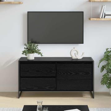 vidaXL TV Kast 100 x 36 x 49,5 cm Zwart Eiken Bewerkt hout, Verzenden, Nieuw