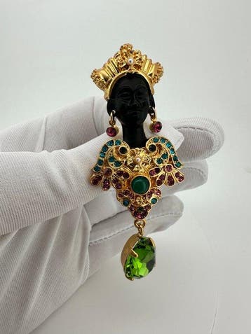 Askew London – Blackamoor-broche – Crystal Drop - Broche