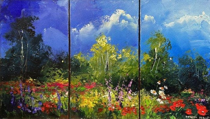 Pentti Vainio - Chorus of Dappled Dreams, Antiek en Kunst, Kunst | Schilderijen | Klassiek