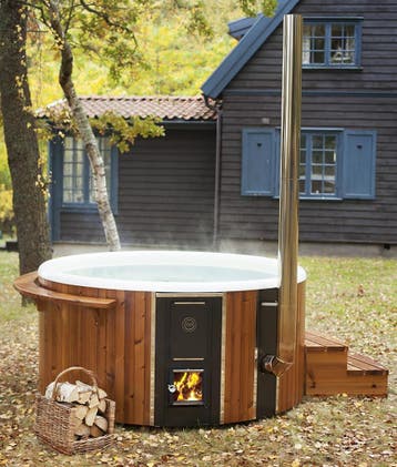 Houtgestookte Zweedse hottub | Skargards Rojal DualBurn, Ophalen of Verzenden, Vast