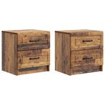 vidaXL Nachtkastje 2 pcs Oud hout 43 x 34,5 x 44,5 cm, Verzenden, Nieuw