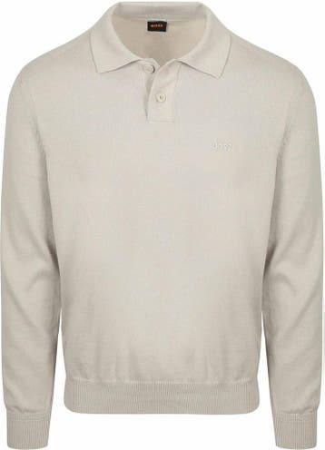 BOSS Asac Long Sleeve Polo Ecru maat Maat 52/54 (L) Heren, Vêtements | Hommes, Pulls & Vestes, Verzenden