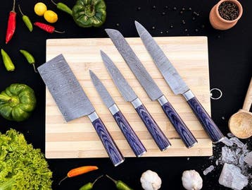 Keukenmes - Kitchen knife set - F50 - Staal, Hout,