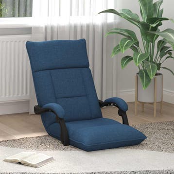 vidaXL Verstelbare vloostoel Blauw Stof, Huis en Inrichting, Verzenden, Nieuw