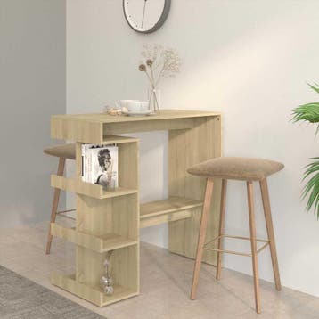 vidaXL Bartafel met opbergrek 100x50x101,5 cm hout sonoma, Verzenden, Nieuw