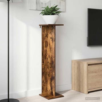 vidaXL Plantenstand 2 st Gerookt eiken 25 x 25,5 x 100,5 cm, Verzenden