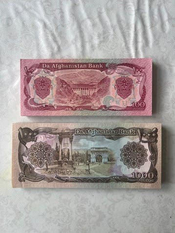 Afghanistan. - 100 x 1000 and 100 x 100 Afghanis - Various